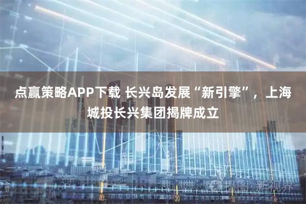 点赢策略APP下载 长兴岛发展“新引擎”，上海城投长兴集团揭牌成立